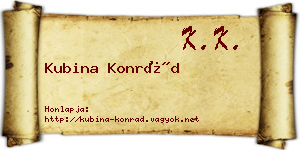 Kubina Konrád névjegykártya